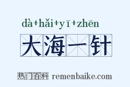 大海一针是什么意思的图片